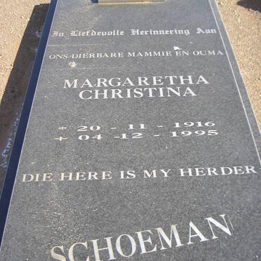 SCHOEMAN Margaretha Christina 1916-1995