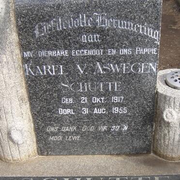 SCHUTTE Karel v Aswegen 1917-1955