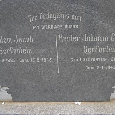 SERFONTEIN Willem Jacob 1885-1945 &amp; Hester Johanna Catharina SERFONTEIN 1884-1945