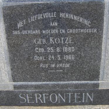 SERFONTEIN ? nee KOTZÉ
