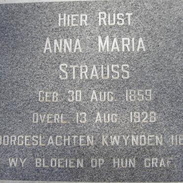 STRAUSS Andries Jacobus 1855-1918 &amp; Anna Maria 1859-1928 
