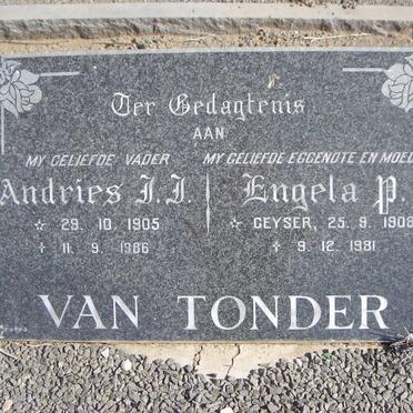 TONDER Andries, J.J., van 1905-1986 &amp; Engela P. GEYSER 1908-1981