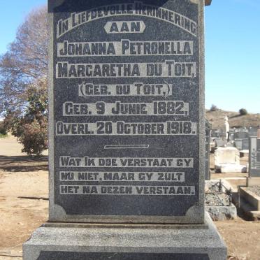 TOIT Johanna Petronella Margaretha, du nee DU TOIT 1882-1918