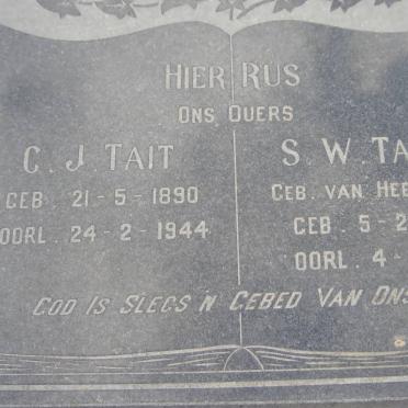 TAIT C.J. 1890-1944 &amp; S.W. VAN HEERDEN 1896-1966