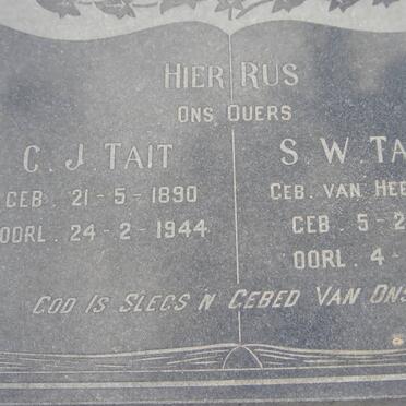 TAIT C.J. 1890-1944 &amp; S.W. VAN HEERDEN 1896-1966