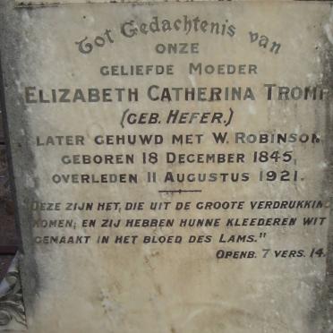 TROMP Elizabeth Catherina nee HEFER 1845-1921