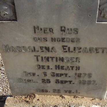 TINTINGER Magdalena Elizabeth nee HEATH 1878-1937