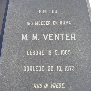 VENTER M.M. 1889-1973