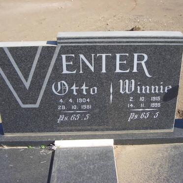VENTER Otto 1904-1981 &amp; Winnie 1915-1995