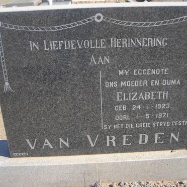 VREDEN Elizabeth, van 1923-1971