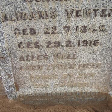 VENTER Johannes Alidaris 1845-1916 
