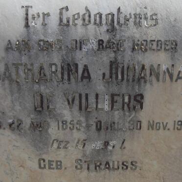 VILLIERS Catharina Johanna, de nee STRAUSS 1855-19??