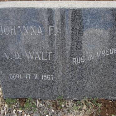 WALT Johanna F., v.d. -1967