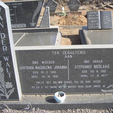 WALT Stephanus Nicolaas, van der 1901-1977 &amp; Gertruida Magdalena Johanna 1918-1991