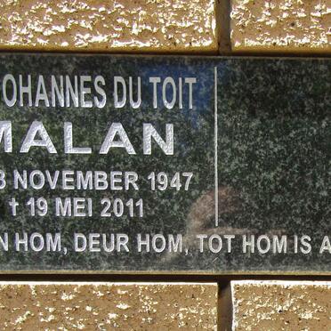 MALAN Johannes du Toit 1947-2011