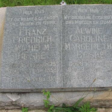 BIESKE Franz Friedrich Wilhelm 1875-1958 &amp; Alwine Caroline Margerethe KORTE 1878-1962