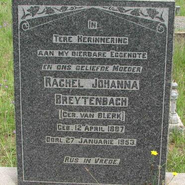 BREYTENBACH Rachel Johanna nee VAN BLERK 1887-1953