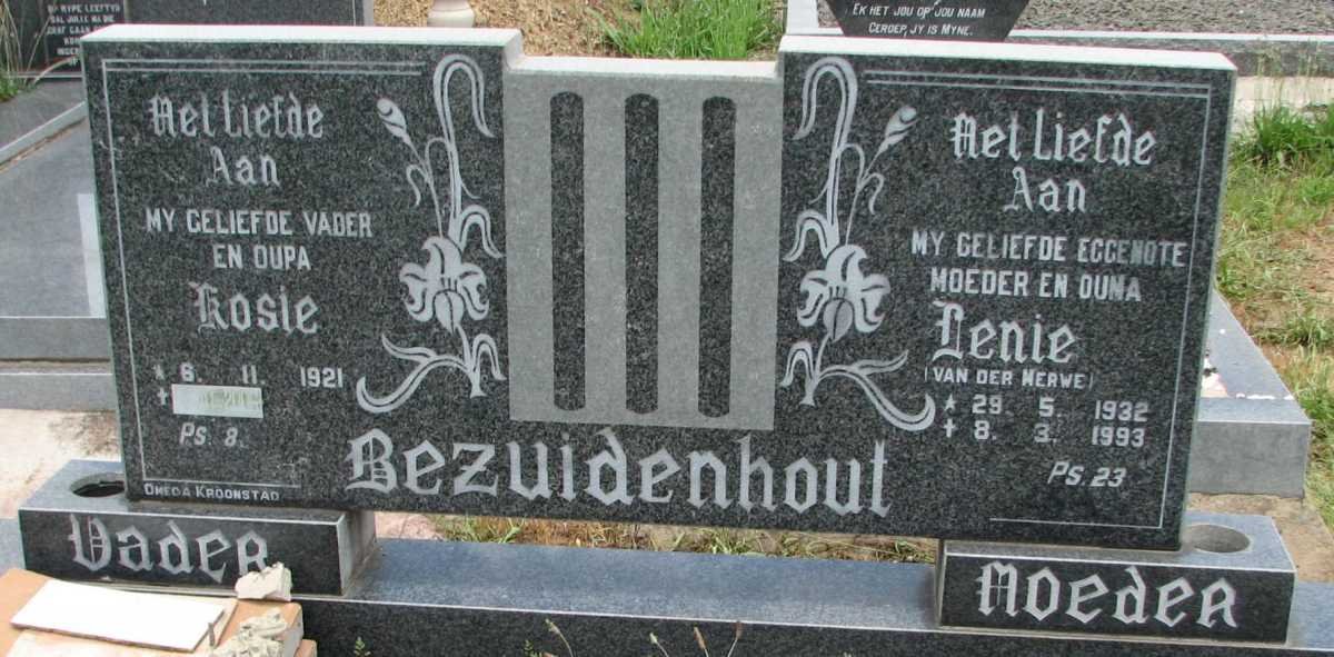 BEZUIDENHOUT Kosie 1921- &amp; Lenie van der MERWE 1932-1993