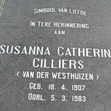 CILLIERS Susanna Catherina nee VAN DER WESTHUIZEN 1907-1983