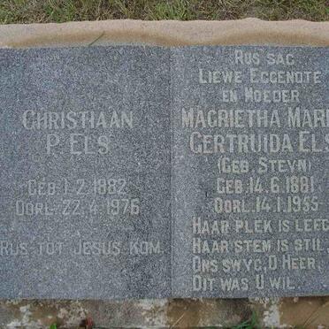 ELS Christiaan P. 1882-1976 &amp; Margrietha Maria Gertruida STEYN 1881-1955