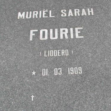 FOURIE Muriël Sarah nee LIDDERD 1909-