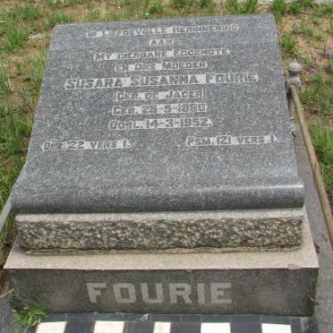 FOURIE Susara Susanna nee DE JAGER 1880-1952