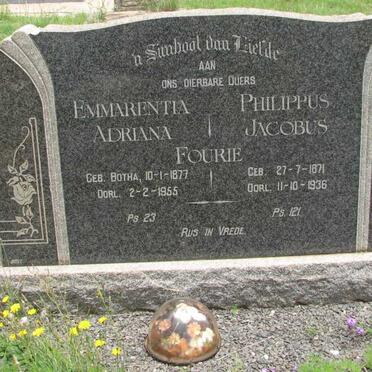 FOURIE Philippus Jacobus 1871-1936 &amp; Emmarentia Adriana 1877-1955