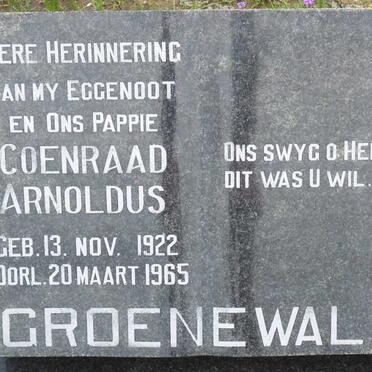 GROENEWALD Coenraad Arnoldus 1922-1965