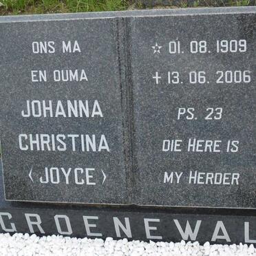 GROENEWALD Johanna Christina 1909-2006