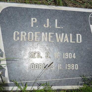 GROENEWALD P.J.L. 1904-1980