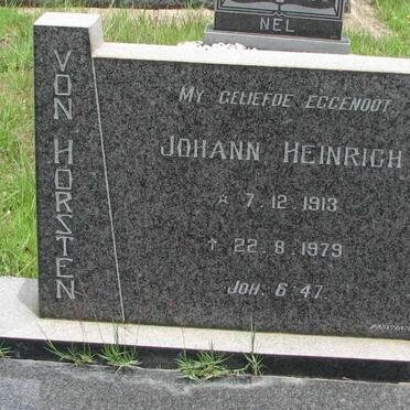 HÖRSTEN Johann Heinrich, von 1913-1979
