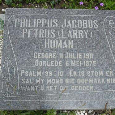 HUMAN Philippus Jacobus Petrus 1911-1975