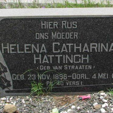 HATTINGH Helena Catharina nee VAN STRAATEN 1896-1972