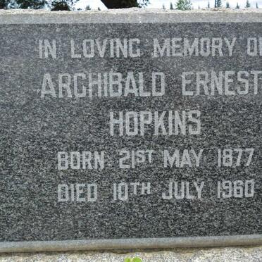 HOPKINS Archibald Ernest 1877-1960 &amp; Daisy Lavina WESTCOTT 1883-1968