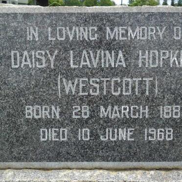 HOPKINS Daisy Lavina nee WESTCOTT 1883-1968