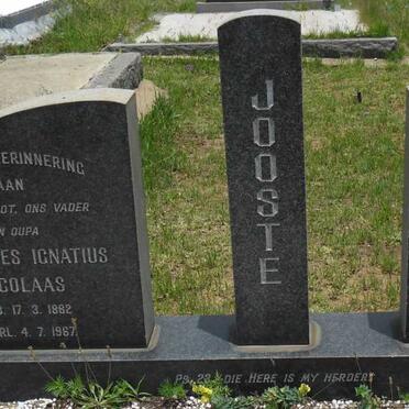 JOOSTE Johannes Ignatius Nicolaas 1882-1967 &amp; Cornelia Susanna STEENBERG 1890-1975