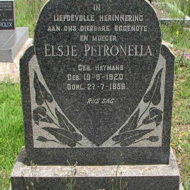 KEMP Eljse Petronella nee HEYMANS 1920-1956