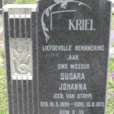 KRIEL Susarah Johanna nee van STRYP 1894-1973