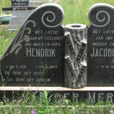 MERWE Hendrik, van der 1916-1983 &amp; Jacobus T. 1919-