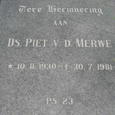 MERWE Piet, v.d. 1930-1981