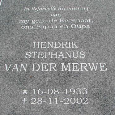 MERWE Hendrik Stephanus, van der 1933-2002