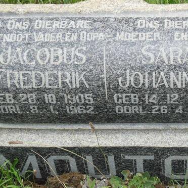 MOUTON Jacobus Frederik 1905-1962 &amp; Sara Johanna 1908-1969