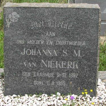 NIEKERK Johanna S.M., van nee ERASMUS 1882-1959