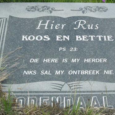 ODENDAAL Koos &amp; Bettie