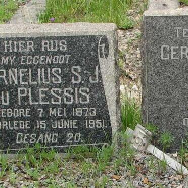 PLESSIS Cornelius S.J., du 1873-1951 &amp; Gertruida Susanna DE JAGER 1886-1952