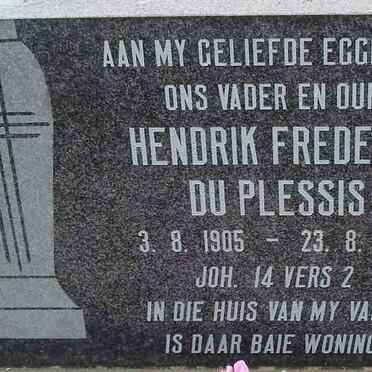 PLESSIS Hendrik Frederik, du 1905-1985