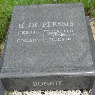 PLESSIS H., du nee FILMALTER 1917-2005
