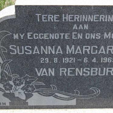 RENSBURG Susanna Margaretha, van 1921-1969