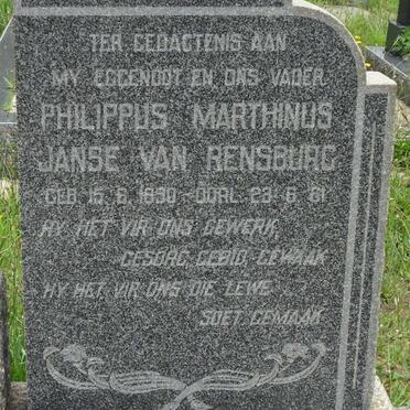 RENSBURG Philippus Marthinus, Janse van 1890-1961