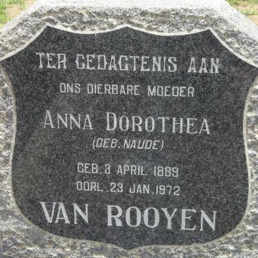 ROOYEN Anna Dorothea, van nee NAUDE 1889-1972